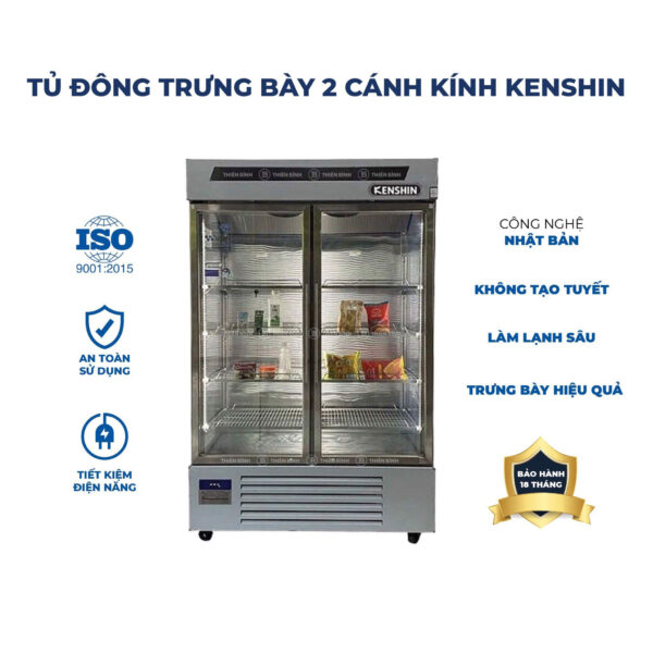 Tủ đông trưng bày 2 cánh kính Kenshin KS-2K1100F