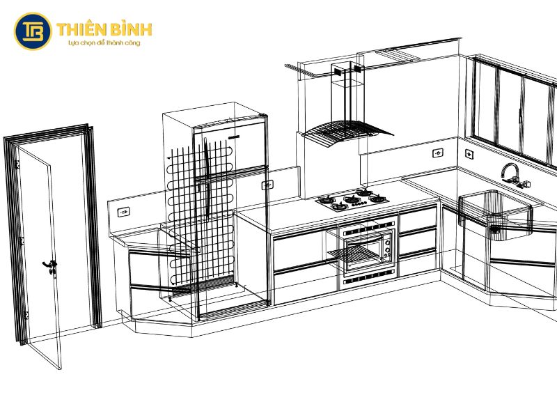 Tư vấn thiết kế bếp ăn siêu thị hợp xu hướng hiện nay 2 Quy trình thiết kế bếp ăn siêu thị đẹp của Bếp Thiên Bình