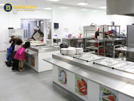 thiết kế bếp ăn trường học