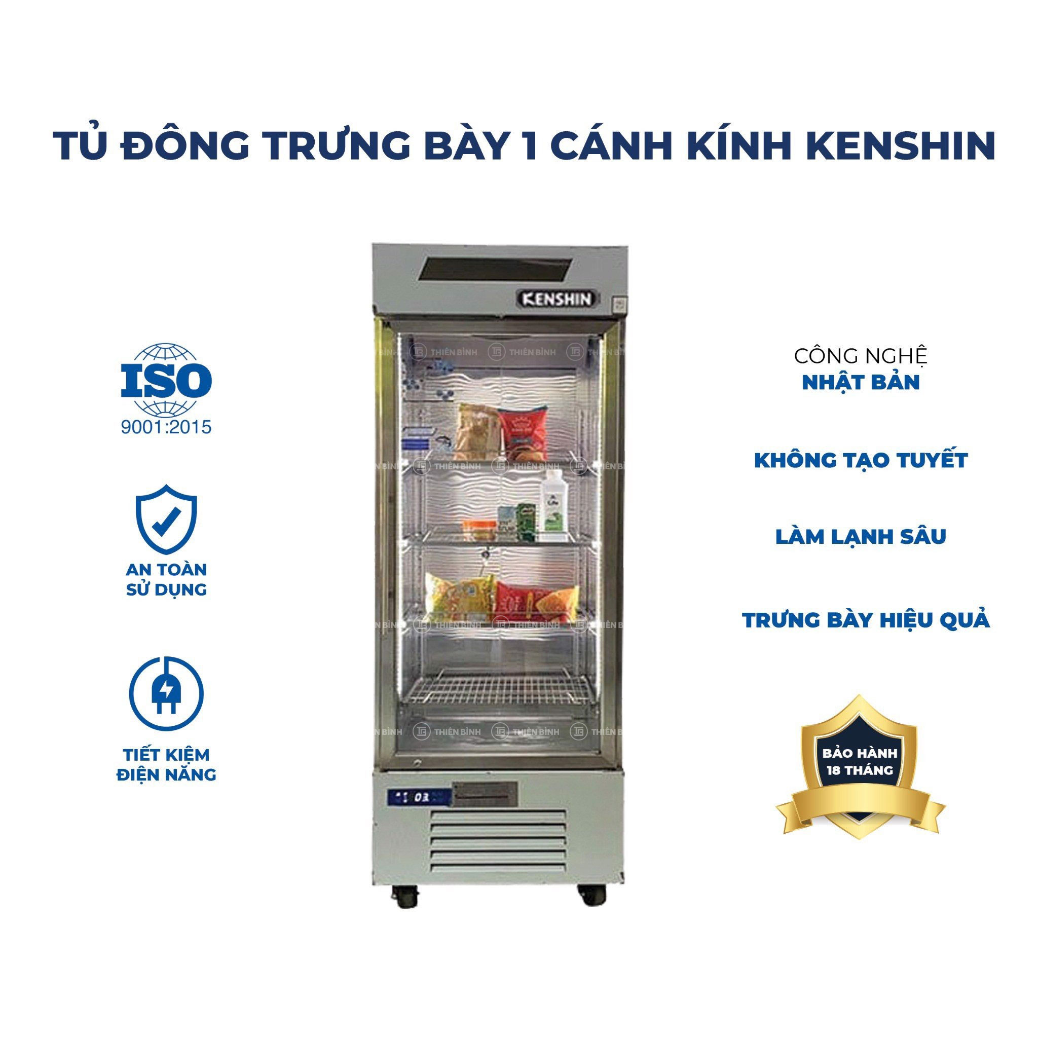 Tủ đông đứng 1 cánh kính Kenshin KS-1K500F 1 Ảnh tủ đông đứng 1 cánh kính Kenshin KS-1K500F