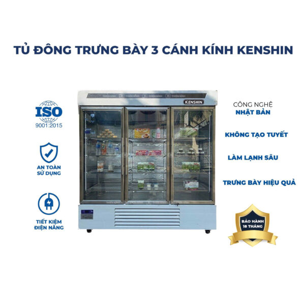 Ảnh tủ đông đứng 3 cánh kính Kenshin KS-3K1750F