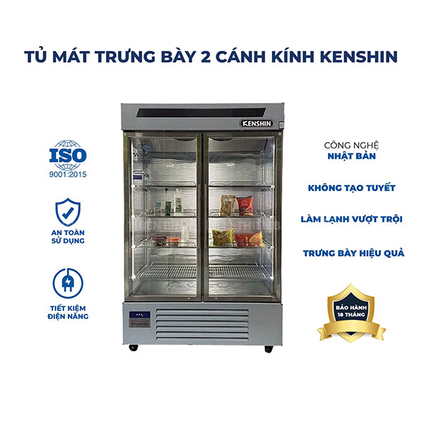 Ảnh tủ mát 2 cánh kính Kenshin KS-2K1100C