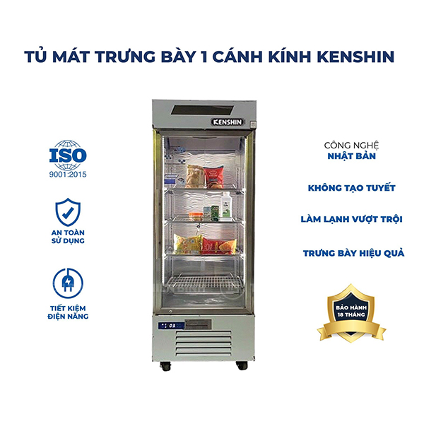 Ảnh tủ mát trưng bày 1 cánh kính Kenshin KS-1K500C