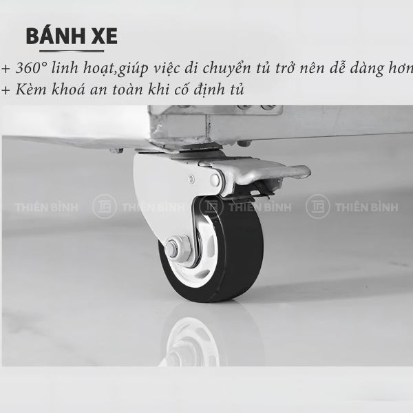 Tủ mát trưng bày 2 cánh kính Snow Village LC-1200AF 16 Bánh xe tủ Snow Village LC-1200AF