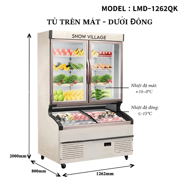 Tủ lạnh trưng bày đông mát Snow Village LMD-1262QK 4 Giới thiệu tủ lạnh đông mát Snow Village LMD-1262QK