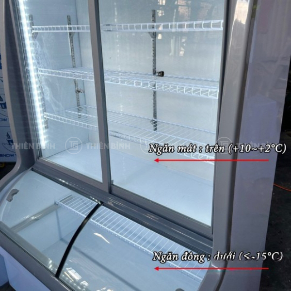 Tủ trưng bày thực phẩm trên mát dưới đông Snow Village DC-1200H (cửa lùa) 12 Tủ Snow Village DC-1200H (cửa lùa)