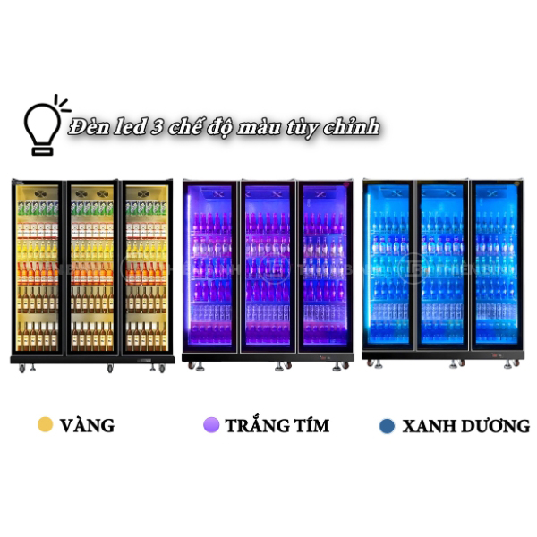 Tủ lạnh trưng bày nước ngọt - bia Snow Village LC-1800B 5 Tủ Snow Village LC-1800B có 3 màu đèn led