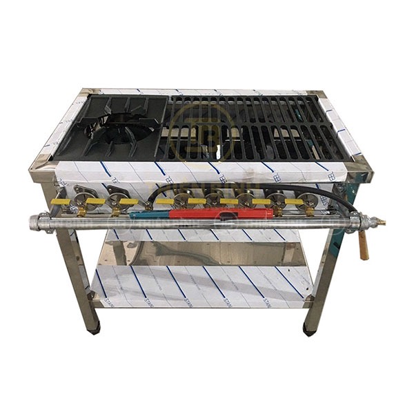 Bếp dàn công nghiệp 1 họng to trái 5 họng nhỏ