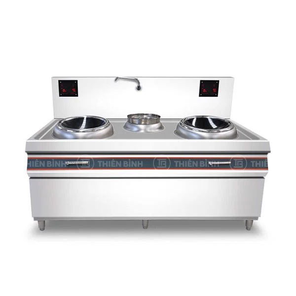 Bếp từ đôi công nghiệp 12kW mặt lõm có bầu nước