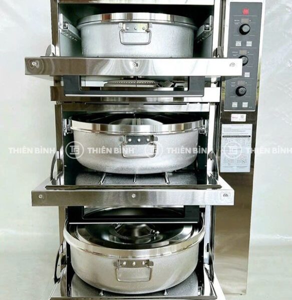 Tủ cơm gas tự động 3 tầng Rinnai RRA-156 6 Khoang tủ cơm Rinnai RRA-156