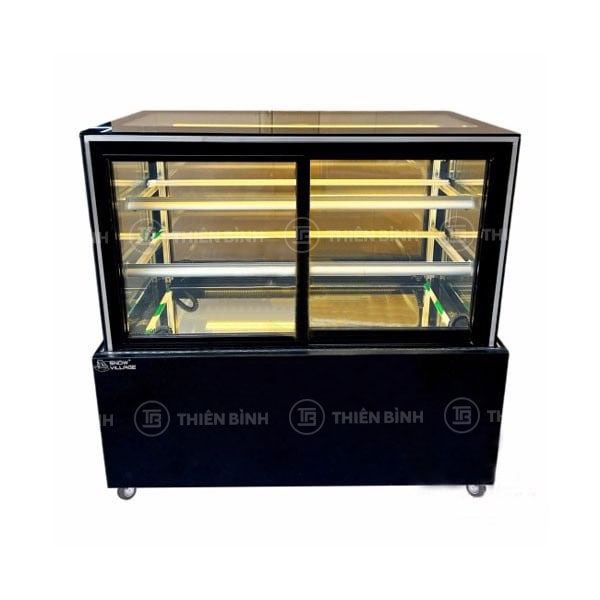 Tủ bánh kem 3 tầng 1m2 Snow Village cửa lùa trước sau