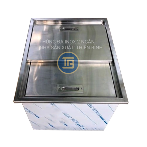 Thùng đựng đá inox 430, 2 ngăn, nắp trượt, kích thước tùy chọn 2 Ảnh thùng đựng đá inox 430, 2 ngăn, nắp trượt, kích thước tùy chọn
