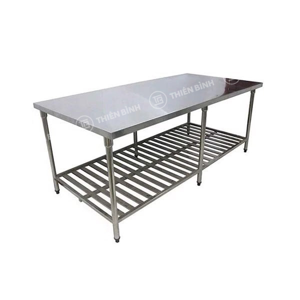 Bàn sơ chế inox có 1 giá nan dưới