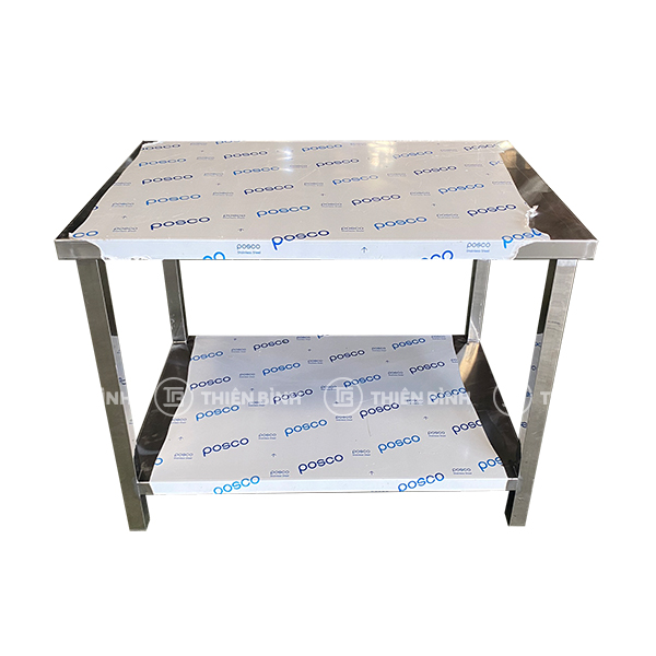 Bàn thao tác inox có 1 giá phẳng dưới