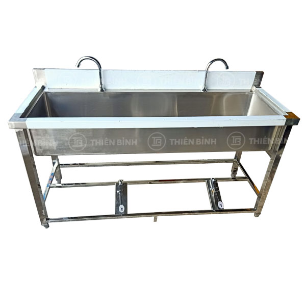 Bồn rửa tay inox có van chân đạp nước