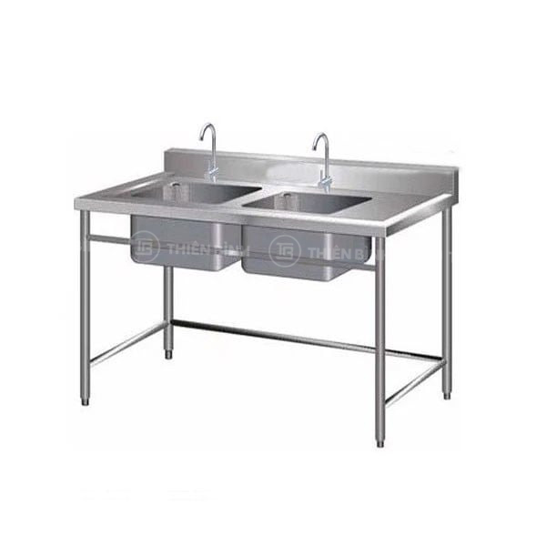 Chậu rửa công nghiệp đôi cánh phải