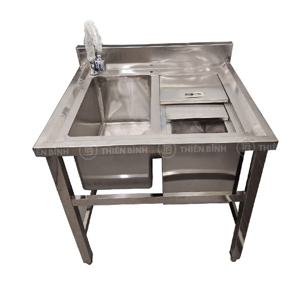Chậu rửa công nghiệp đơn có thùng đá TB-CRTD
