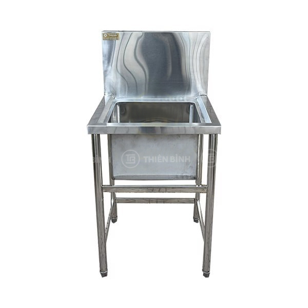 Chậu rửa đơn inox có thành sau cao