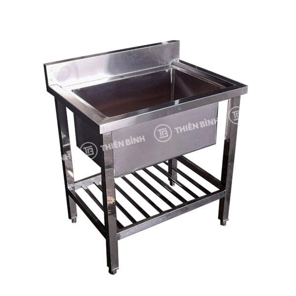Chậu rửa inox 1 hố có giá nan dưới