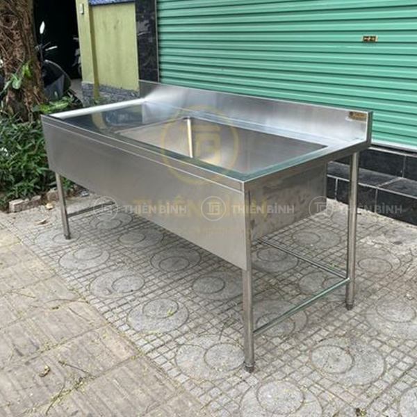 Chậu rửa inox đơn có bàn lệch trái 3 Chậu rửa inox đơn có bàn lệch trái cấu tạo inox cao cấp