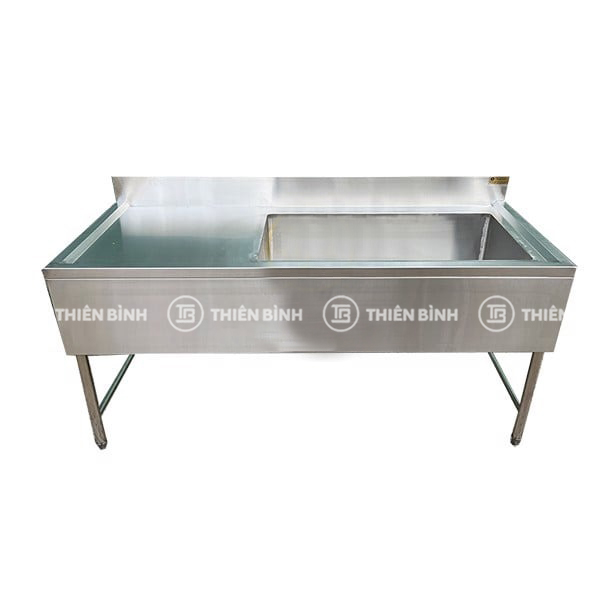Chậu rửa inox đơn có bàn lệch trái