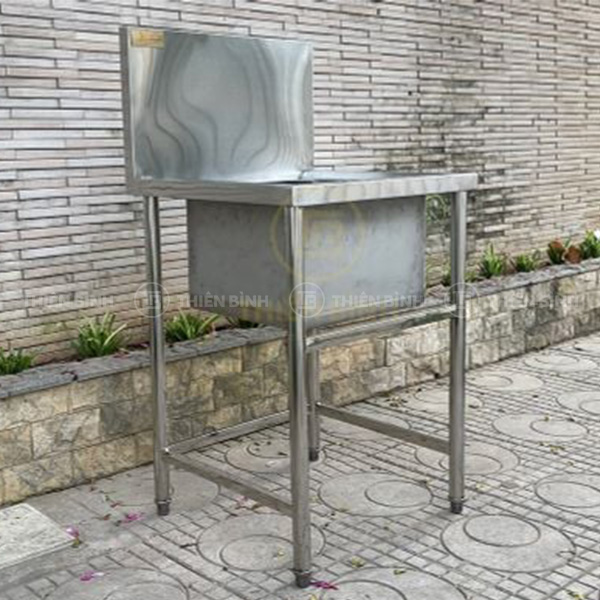 Chậu rửa đơn inox có thành sau cao 6 Hình ảnh chậu rửa đơn inox có thành sau cao