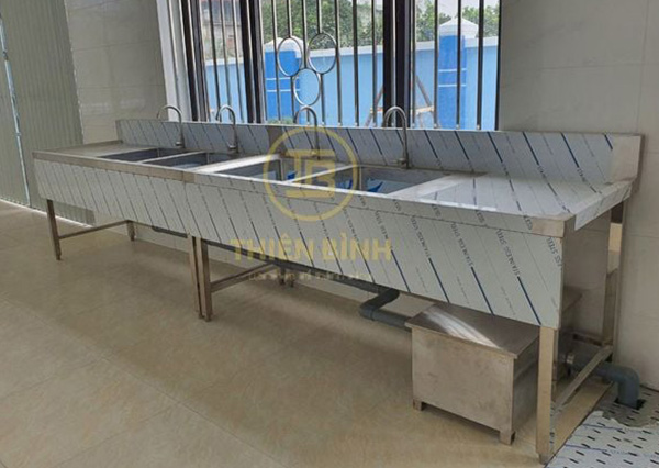 Chậu rửa công nghiệp đôi cánh phải 3 Hình ảnh thực tế chậu rửa công nghiệp đôi cánh phải