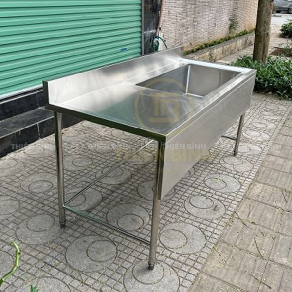 Chậu rửa inox đơn có bàn lệch trái 2 Hình ảnh thực tế chậu rửa inox đơn có bàn lệch trái