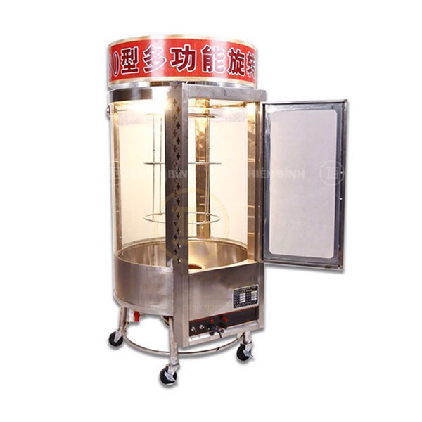 Lò quay vịt 680 kính xoay than/gas
