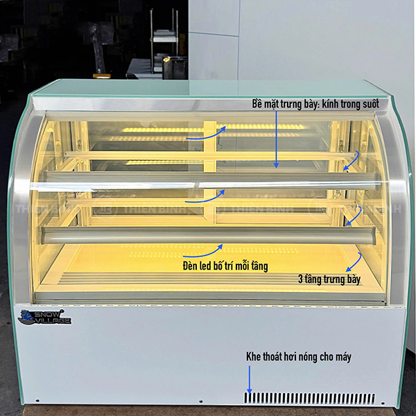Tủ bánh mini để bàn 90cm kính cong Snow Village GB-120 3 Tủ bánh 90cm kính cong Snow Village GB-120