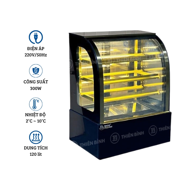 Tủ bánh kem mini để bàn 70 cm 4 tầng Snow Village GB-100-4T