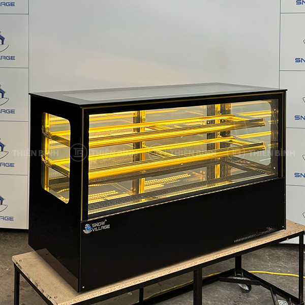 Tủ bánh kem 1m2 kính vuông Snow Village GB-1200V 4 Tủ bánh Snow Village GB-1200V đen