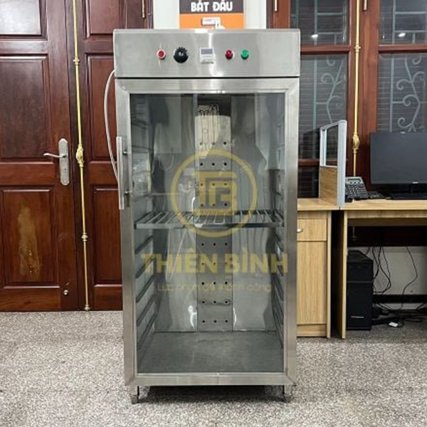 Tủ sấy bát đĩa công nghiệp 1 cánh kính (2 lớp inox) 2 Tủ sấy bát đĩa công nghiệp 1 cánh kính