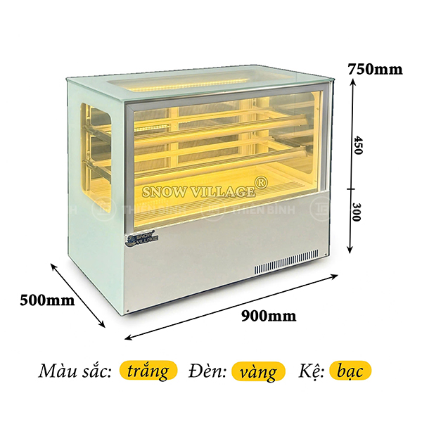 Tủ bánh mini để bàn 90cm kính vuông Snow Village GB-120V 6 Tủ Snow Village GB-120V