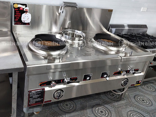 Bếp á 2 họng đất có quạt thổi và bầu nước 1m5 BA-D1.5 2 Bếp á 2 họng đất có quạt thổi BA-D1.5