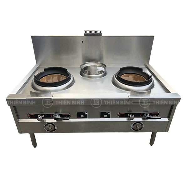 Bếp á 2 họng đất có quạt thổi và bầu nước 1m5 BA-D1.5