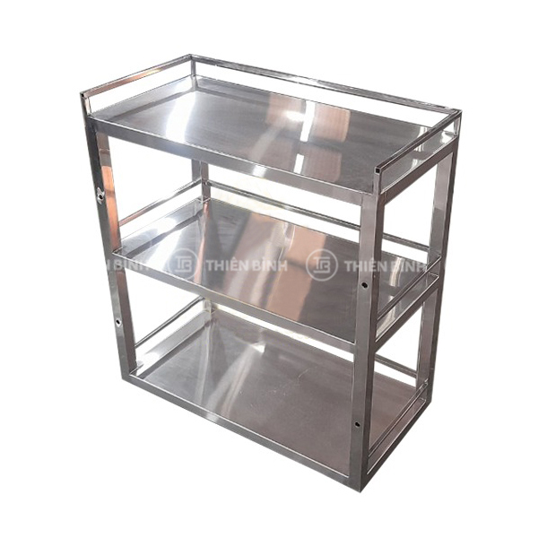 Kệ inox 3 tầng treo tường giá phẳng
