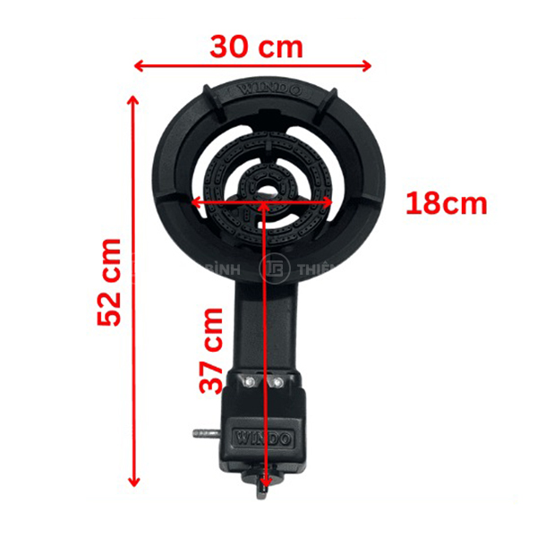 Kích thước bếp gas công nghiệp Windo 200C