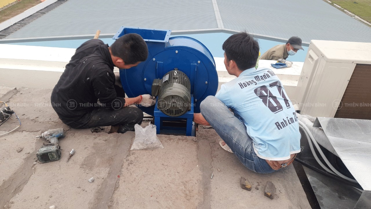 Cung cấp thiết bị - thiết kế bếp nhà máy dệt sợi công nghệ cao DRAGONTEXTILES2 12 Lắp đặt quạt hút khói bếp công nghiệp