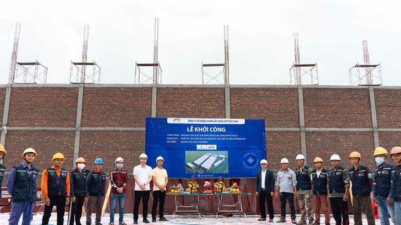 Cung cấp thiết bị - thiết kế bếp nhà máy dệt sợi công nghệ cao DRAGONTEXTILES2 1 Lễ khởi công xây dựng nhà máy