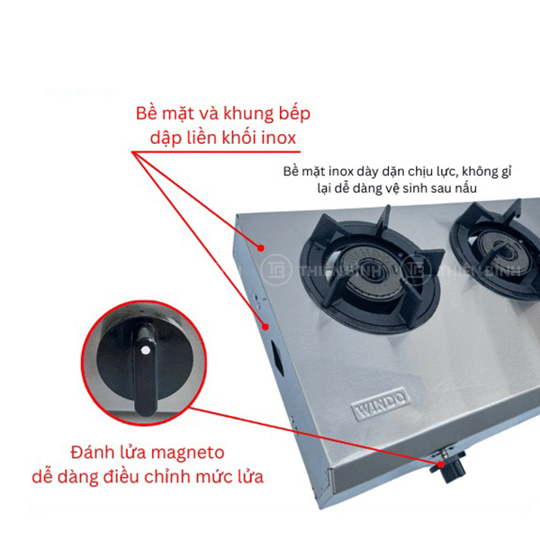 Bếp gas công nghiệp khè 3 họng Windo - 38 3 bếp gas công nghiệp khè 3 họng Windo - 38