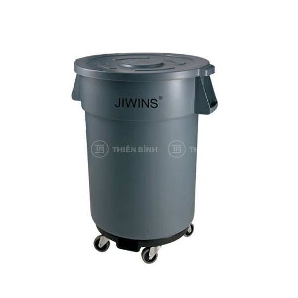Thùng rác di dộng có nắp Jiwins JW-CR76E + JW-CRC2P+JW-RCD