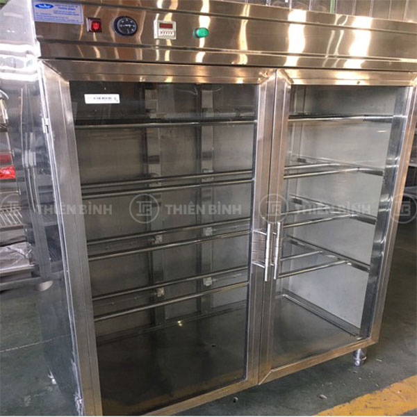 Tủ sấy khăn inox 2 cánh kính