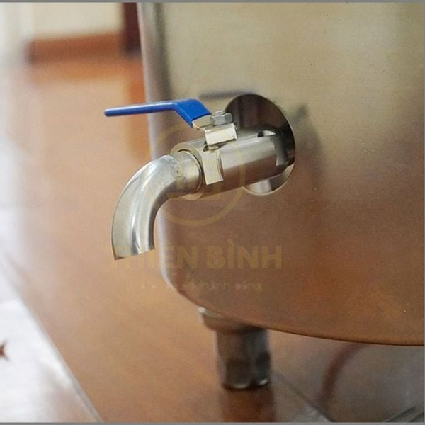 Nồi nấu phở dùng điện 100 lít 8 Vòi xả đáy nồi phở dùng điện 100 lít