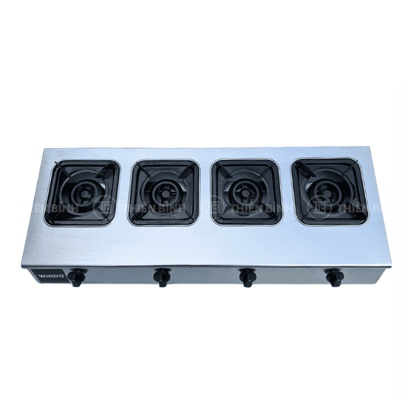 Bếp gas công nghiệp thấp áp 4 họng gang Windo - 412