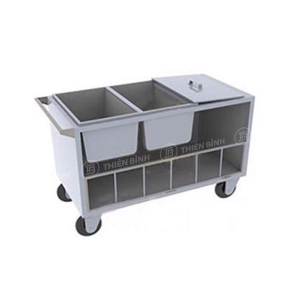 Xe đẩy inox chia thức ăn