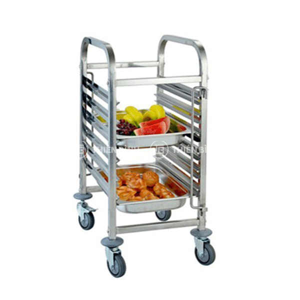 Xe đẩy khay inox 6 tầng