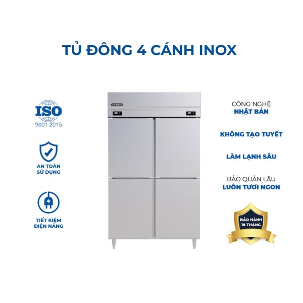 Tủ đông 4 cánh inox Kenshin KS-4I1100F