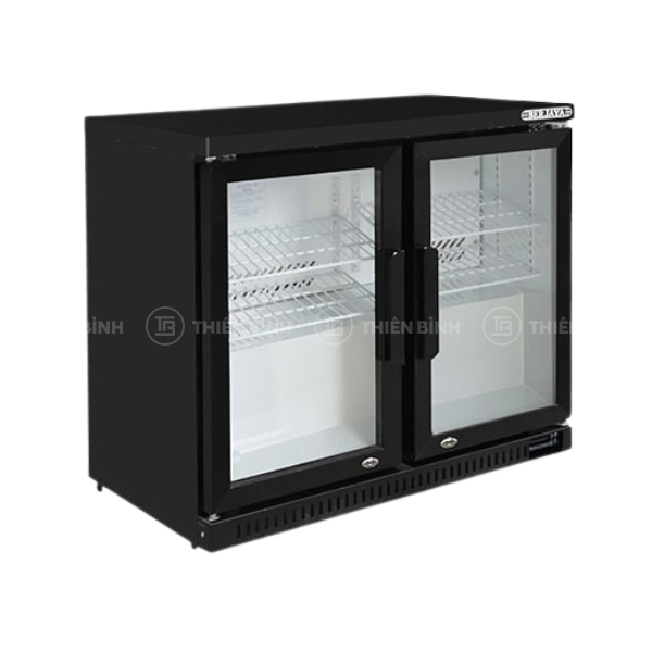 Tủ mát quầy bar 2 cánh kính Berjaya BJY-2DBC198BS-B