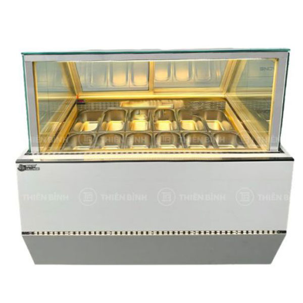 Tủ trưng bày kem 12 khay kính vuông Snow Village BL-1.2V